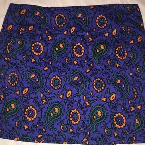 J Crew Stretch Blue Orange Print Skirt 6